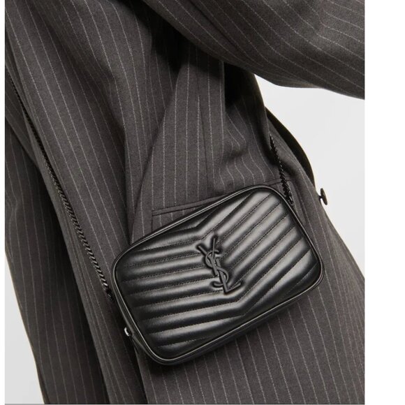 Saint Laurent Black Lou Mini Leather Shoulder Bag - Picture 2 of 11